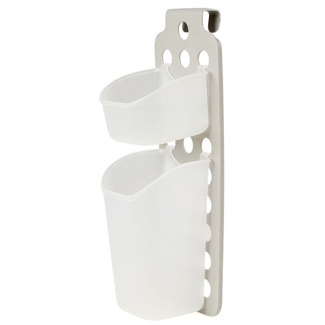 &Eacute;tag&egrave;re de douche ajustable &agrave; suspendre blanc transparent
