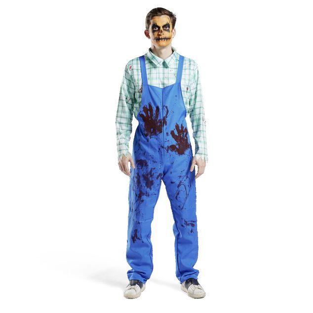 D&eacute;guisement adulte fermier assassin chemise et salopette taille unique