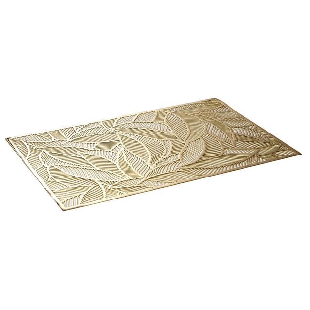 Set de table rectangulaire plastique feuillage ajour&eacute; dor&eacute;