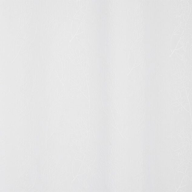 Voilage polyester 140x240cm broderie florale blanc