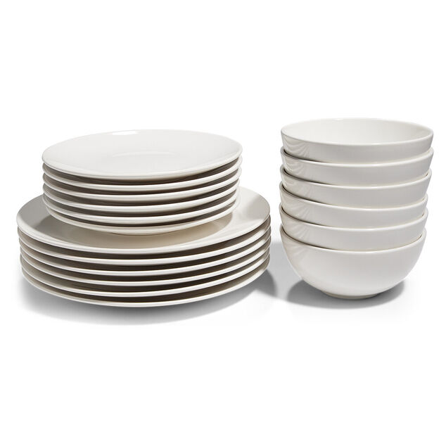 Service vaisselle blanc 18pcs