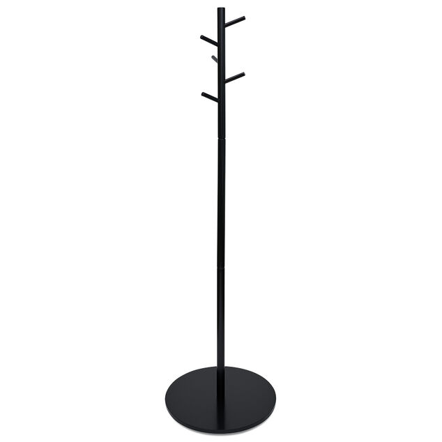 Porte manteau bois noir 5 crochets 50xH170cm