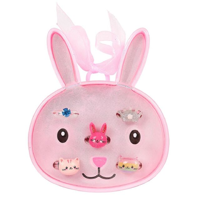 Bo&icirc;te avec 5 bagues r&eacute;glables enfant - 3 mod&egrave;les