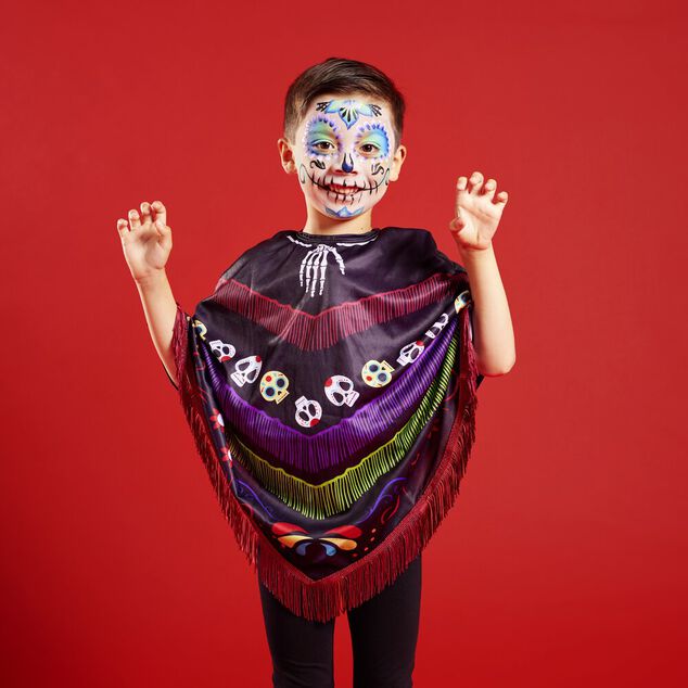 Poncho enfant Halloween Dia de Los Muertos