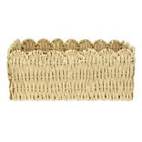 Pani&egrave;re en papier tress&eacute; beige et m&eacute;tal bord p&eacute;tale 38x30xH15cm