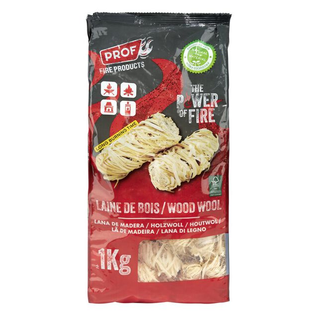 Allume feu PROF laine de bois 80 pelotes 1kg