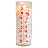 Bougie de No&euml;l calendrier de l'avent dans verre senteur pomme cannelle 60H - &Oslash;6xH17,5cm