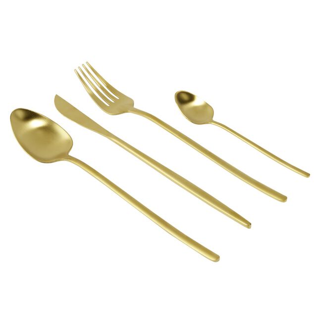 M&eacute;nag&egrave;re 16 pcs inox L16X25XH7 cm dor&eacute;