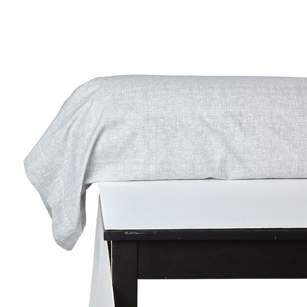 Taie de traversin imprim&eacute;e blanc et gris