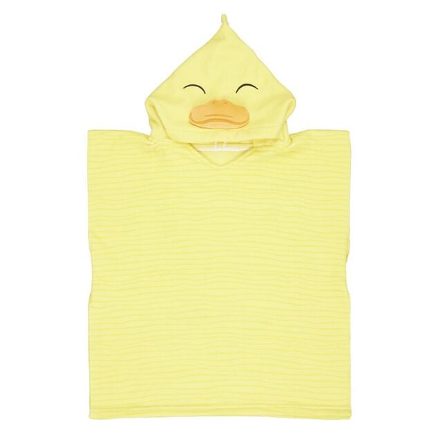 Poncho de bain enfant canard rayures jaune Taille unique 50x76cm