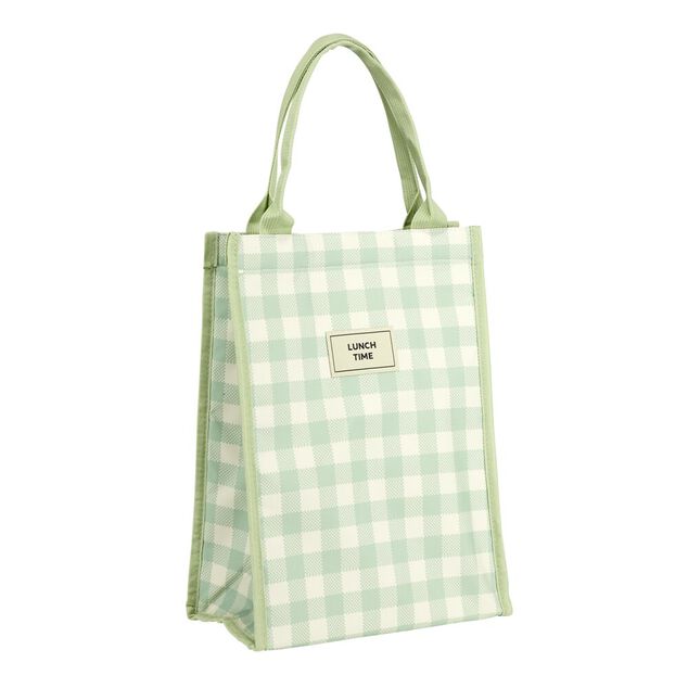 Sac isotherme 13L motif vichy vert 24x15xH33cm