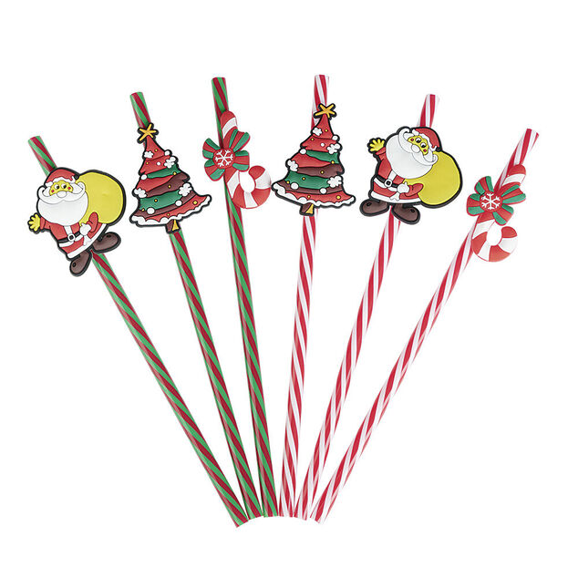 Paille r&eacute;utilisable No&euml;l x6