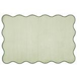 Tapis rectangulaire contour vague Wavy polyester vert 80x120cm