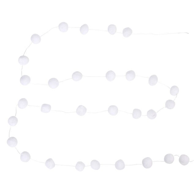 Guirlande 30 boules de neige blanc 1,8 m