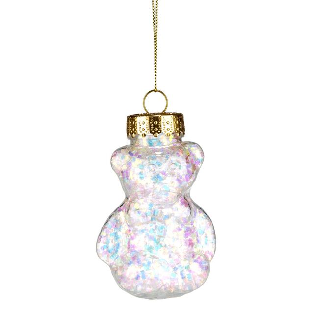 Ours de No&euml;l &agrave; sequins &agrave; suspendre H6 cm (4 mod&egrave;les)
