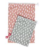 Sac cadeau r&eacute;utilisable en coton x2 - 15x20cm et 20x30cm