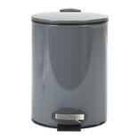 Poubelle salle de bain grise fonc&eacute; 3 L