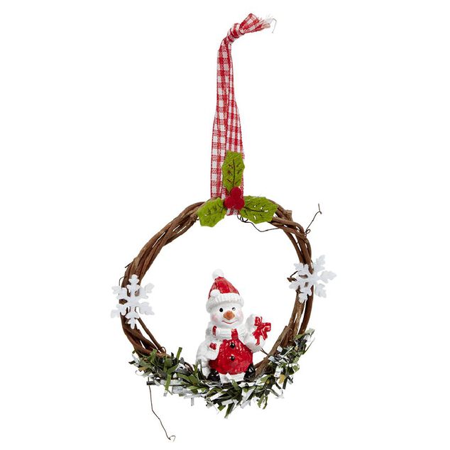 Couronne en bois &agrave; suspendre No&euml;l