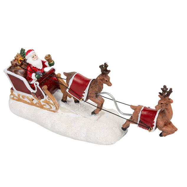 Sujet P&egrave;re No&euml;l sur son traineau avec rennes