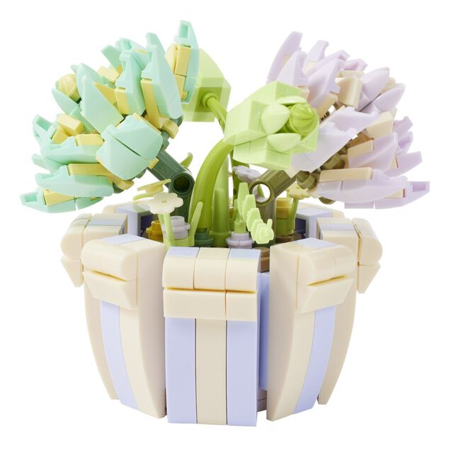 Bloc de construction pot de fleurs 3D avec plus de 250 pi&egrave;ces (2 mod&egrave;les)