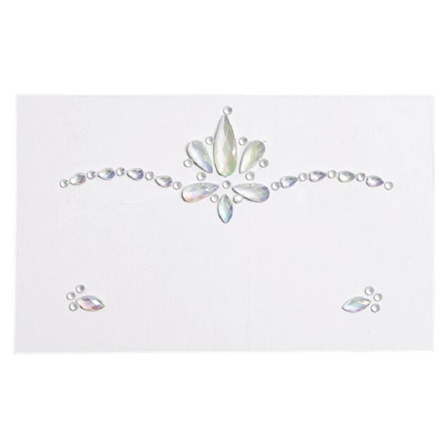 Bijoux de visage adh&eacute;sifs iridescents - 3 mod&egrave;les