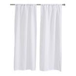 Vitrage passe tringle x2 aspect toile à beurre blanc uni 60x120cm