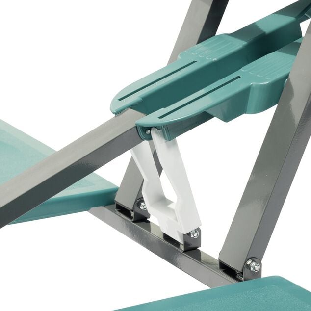 Table valise pliante avec si&egrave;ges bleu