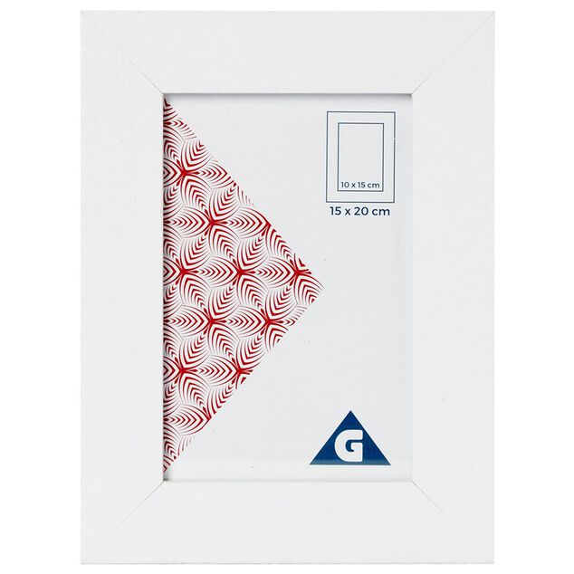 Cadre photo bois blanc 15x20cm pour photo 10x15cm