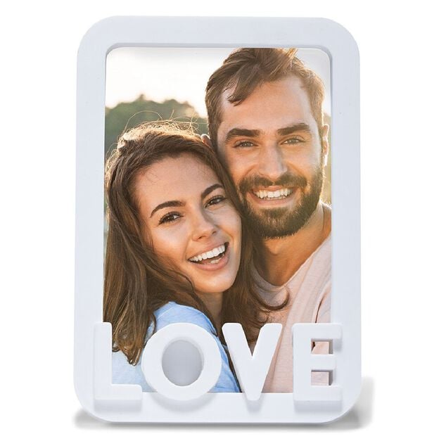 Cadre photo Love plastique 11.5x16.5cm pour photo 10x15cm (2 mod&egrave;les)