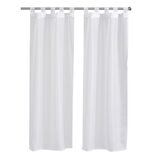 Vitrage passe tringle x2 blanc uni 60x160cm