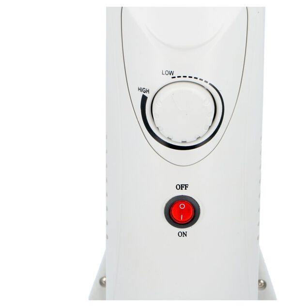 Radiateur bain d'huile 650W Alpina m&eacute;tal blanc 24x14xH39cm