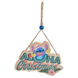 Pancarte Disney Stitch à suspendre Aloha Christmas en bois L16xH25cm
