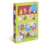 Puzzle enfant 20 pi&egrave;ces animaux ferme et dinosaures x2