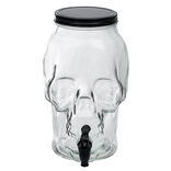 Distributeur de boisson t&ecirc;te de mort en verre 5L