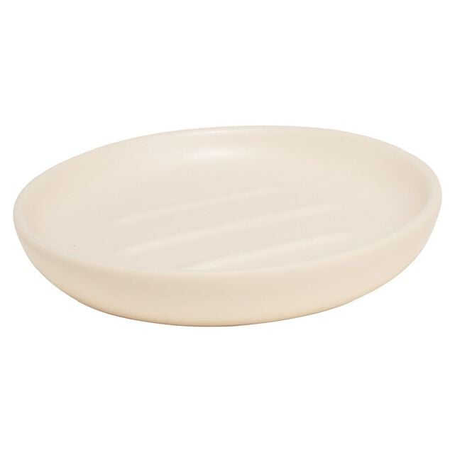 Porte-savon rond c&eacute;ramique rose clair &Oslash;10xH2cm
