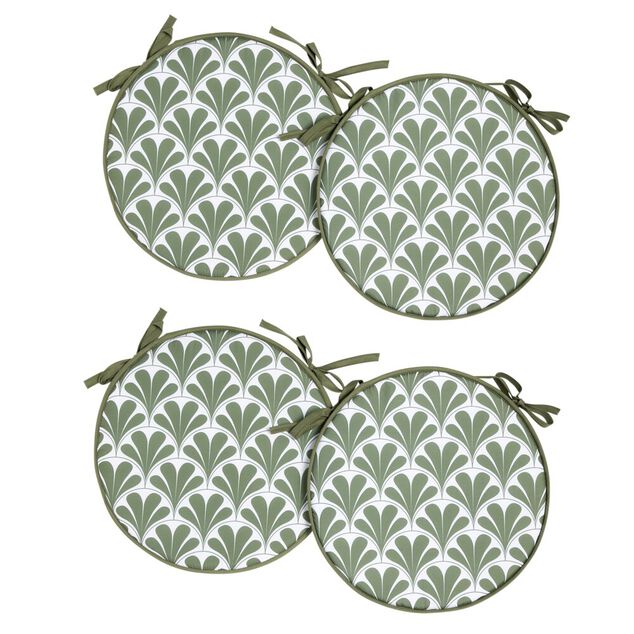 Galette de chaise ronde x4 avec motif Ø38cm (4 modèles)