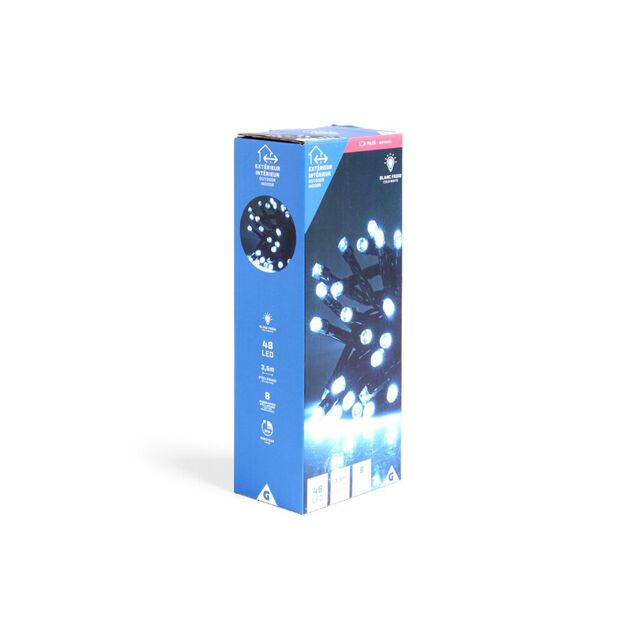 Guirlande lumineuse extérieur à piles 48LED blanc froid 3,5m