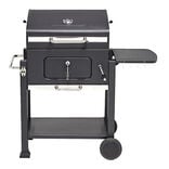 Barbecue &agrave; charbon Wilson rectangulaire avec couvercle 2 roulettes 114x72H108cm