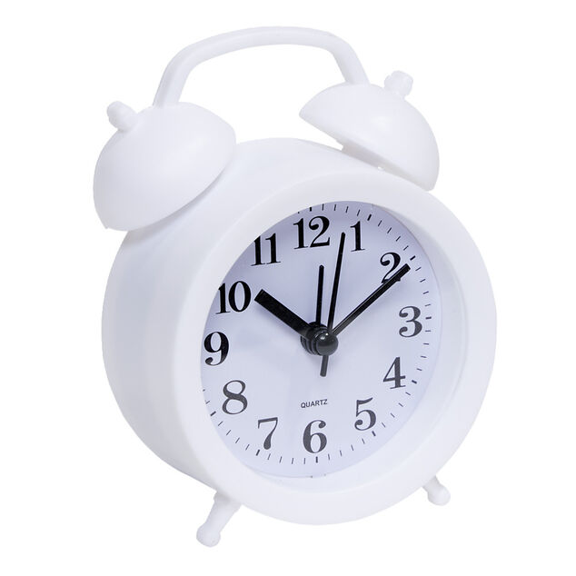 Mini réveil analogique à quartz en plastique avec alarme 11,8x9xH4cm (4 modèles)