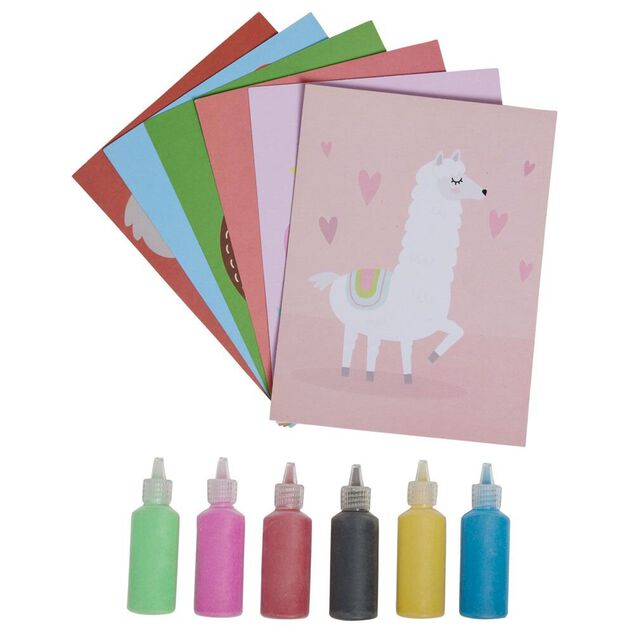 Activité carte à sable coloré x6