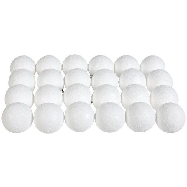 Boule de No&euml;l imitation neige &Oslash;6cm x24