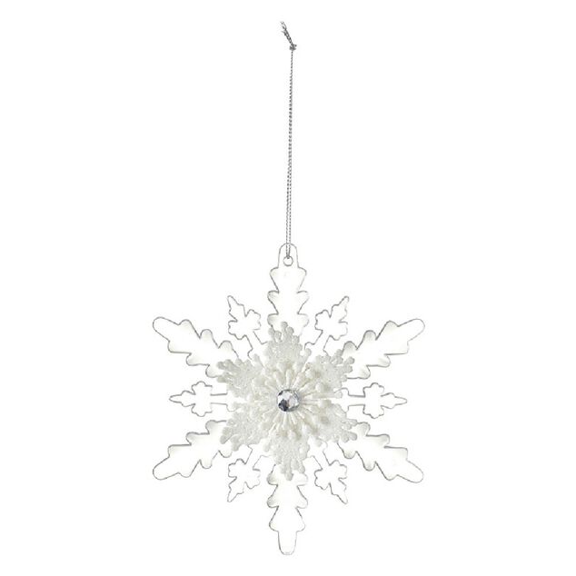Suspension de Noël Flocon blanc transparent