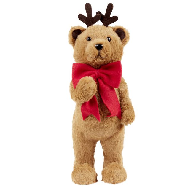 Ourson de No&euml;l &agrave; poser 19,5x14xH48cm (2 mod&egrave;les)