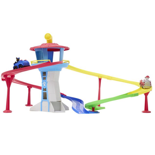 Tour de contr&ocirc;le Pat Patrouille 2 v&eacute;hicules inclus H35cm