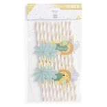 Paille décor animaux sauvage x8