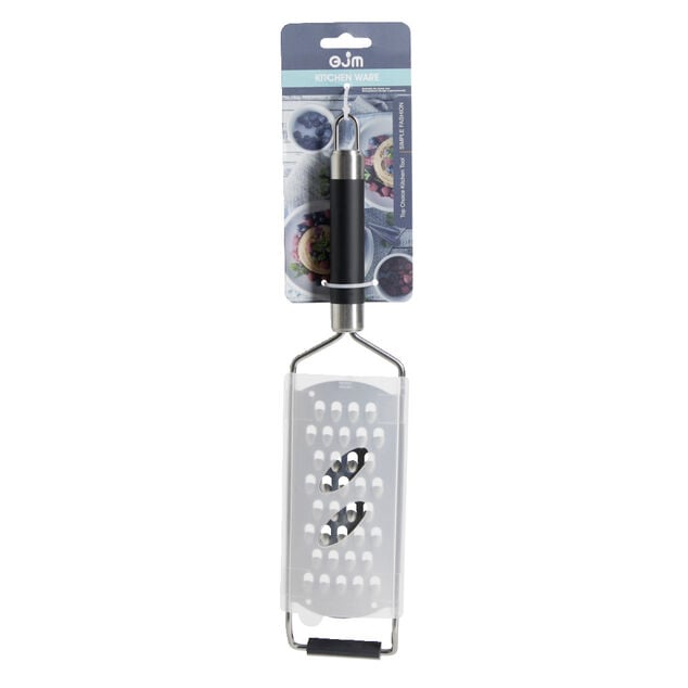 R&acirc;pe en inox manche inox avec manche en plastique L.32cm