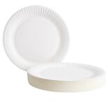 Lot de 50 assiettes en carton blanc &Oslash;18 cm