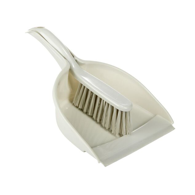 Pelle balayette avec balai assorti plastique beige