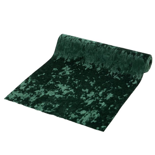 Chemin de table imitation velours L300X28 cm vert