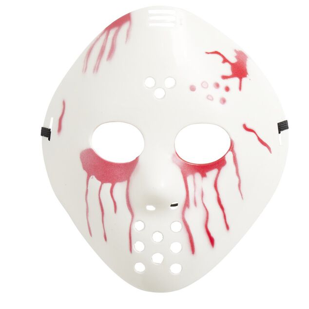 Masque Halloween serial killer avec sang d&eacute;goulinant (2 mod&egrave;les)